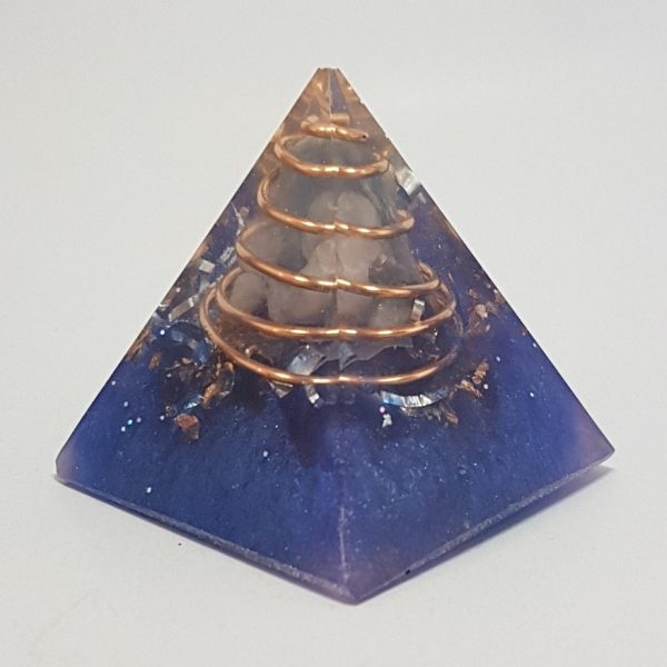 Kyanite Klean Quartz and Copper Orgoneit Pyramid