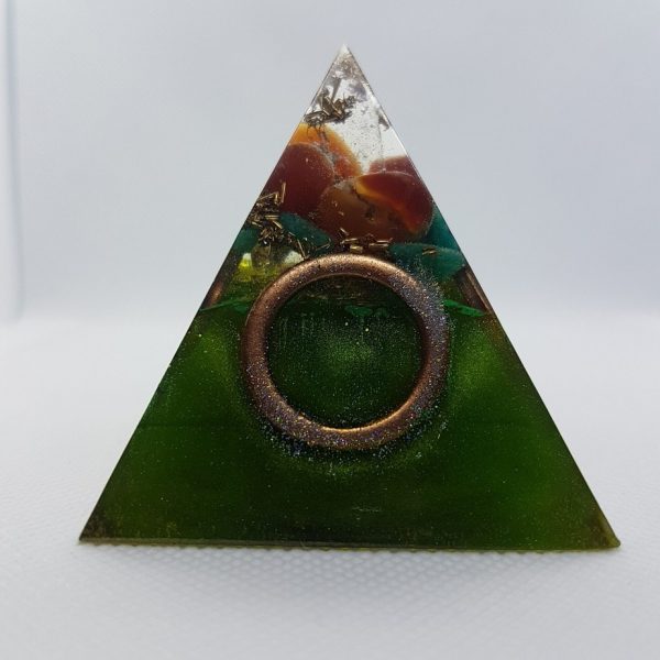 Rings of Hope Orgone Orgonite Pyramid 6cm 2