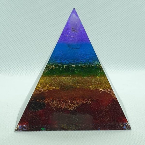 Chimera Dreams Rainbow Orgone Orgonite Pyramid 9cm 4