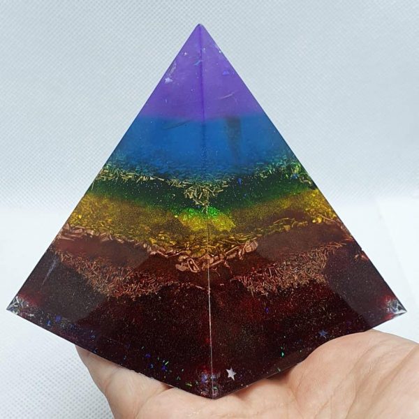Chimera Dreams Rainbow Orgone Orgonite Pyramid 9cm 3
