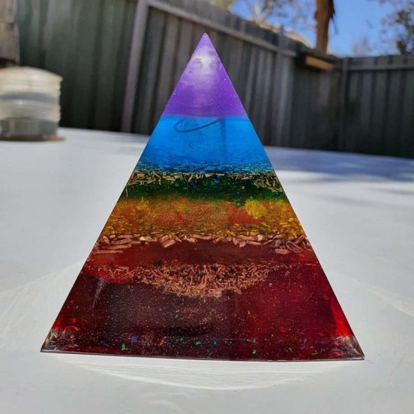 Chimera Dreams Rainbow Orgone Orgonite Pyramid 9cm 1